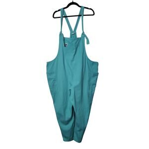 Lucy & Yak Reuben Slouchy Overall Dungarees 16L Tall Aqua Blue Organic Cotton